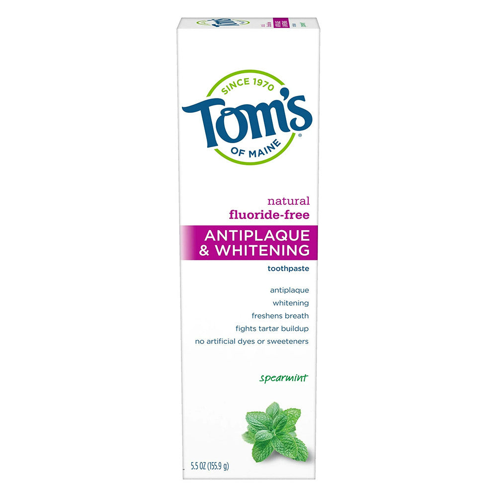 Toms Of Maine Antiplaque And Whitening Toothpaste, Spearmint - 5.5 Oz